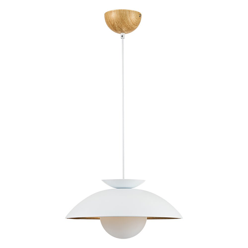 Pendantlightie-Scandinavian 1-Light Gold Leaf Dome Pendant Light-Pendants-White-