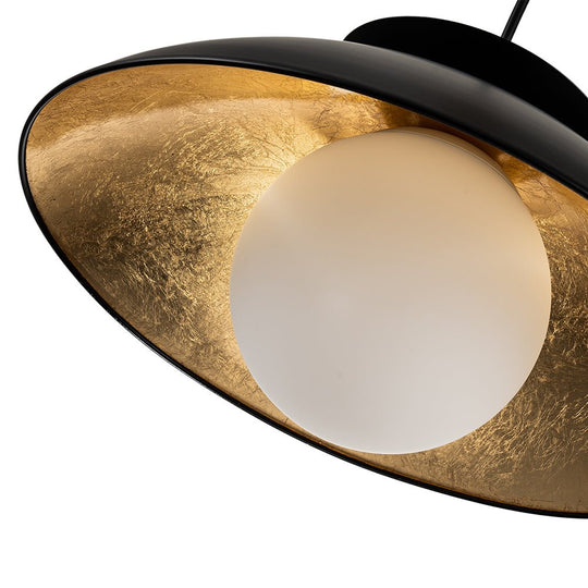 Pendantlightie-Scandinavian 1-Light Gold Leaf Dome Pendant Light-Pendants-White-