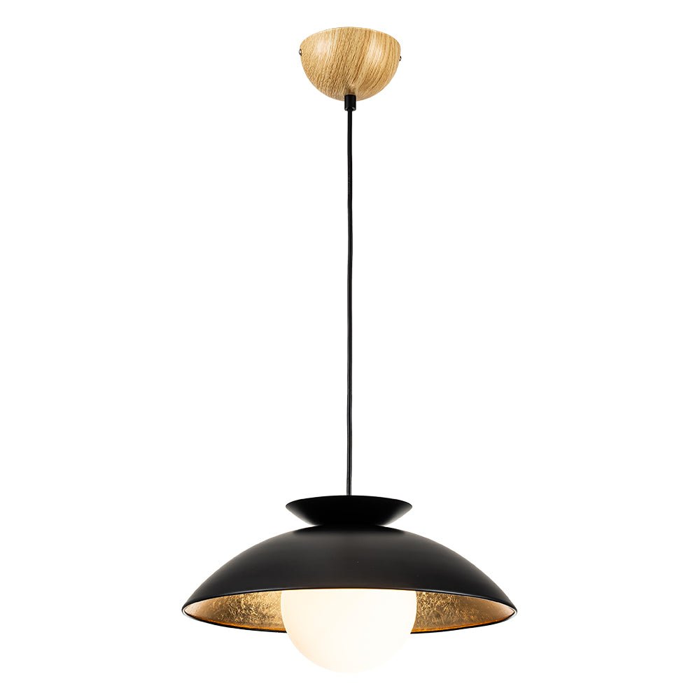Pendantlightie-Scandinavian 1-Light Gold Leaf Dome Pendant Light-Pendants-White-