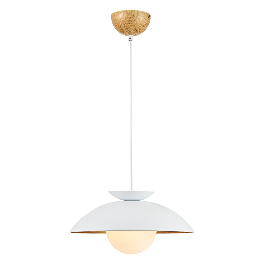 Pendantlightie-Scandinavian 1-Light Gold Leaf Dome Pendant Light-Pendants-White-