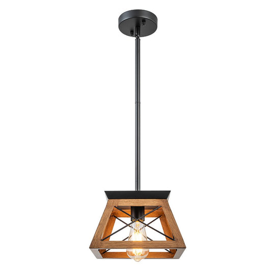 Pendantlightie - Single Light Square Rustic Pendant Lighting - Pendants - White -