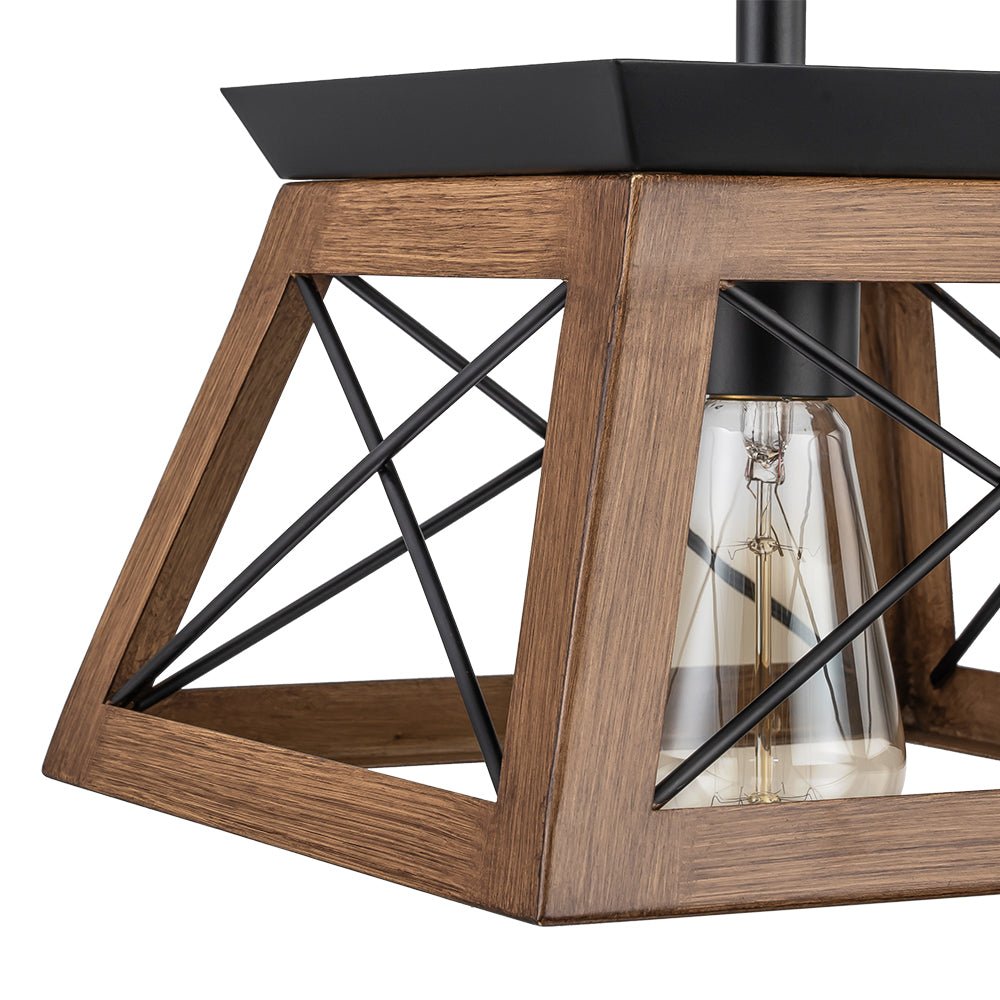 Pendantlightie - Single Light Square Rustic Pendant Lighting - Pendants - White -