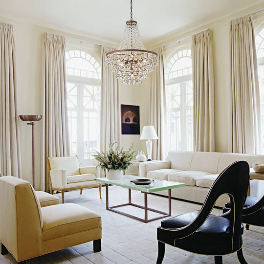 Pendantlightie - Traditional 7 - Light Tiered Beaded Empire Crystal Drops Chandelier - Chandeliers - Antique Bronze -