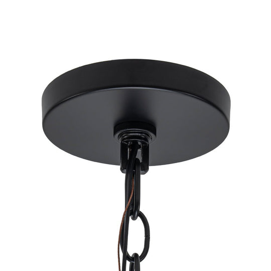 Pendantlightie - Traditional 8 - Light Clear Glass Lantern Style Cylinder Pendant - Pendants - Black -