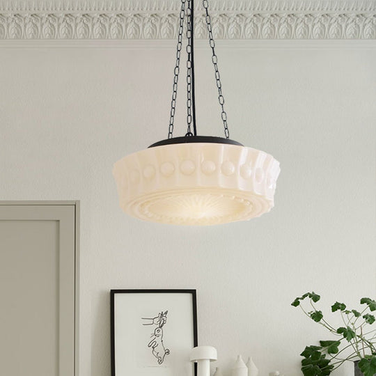 Pendantlightie-Vintage 3-Light Ceramic Shade Schoolhouse Pendant Light-Pendants-Black-