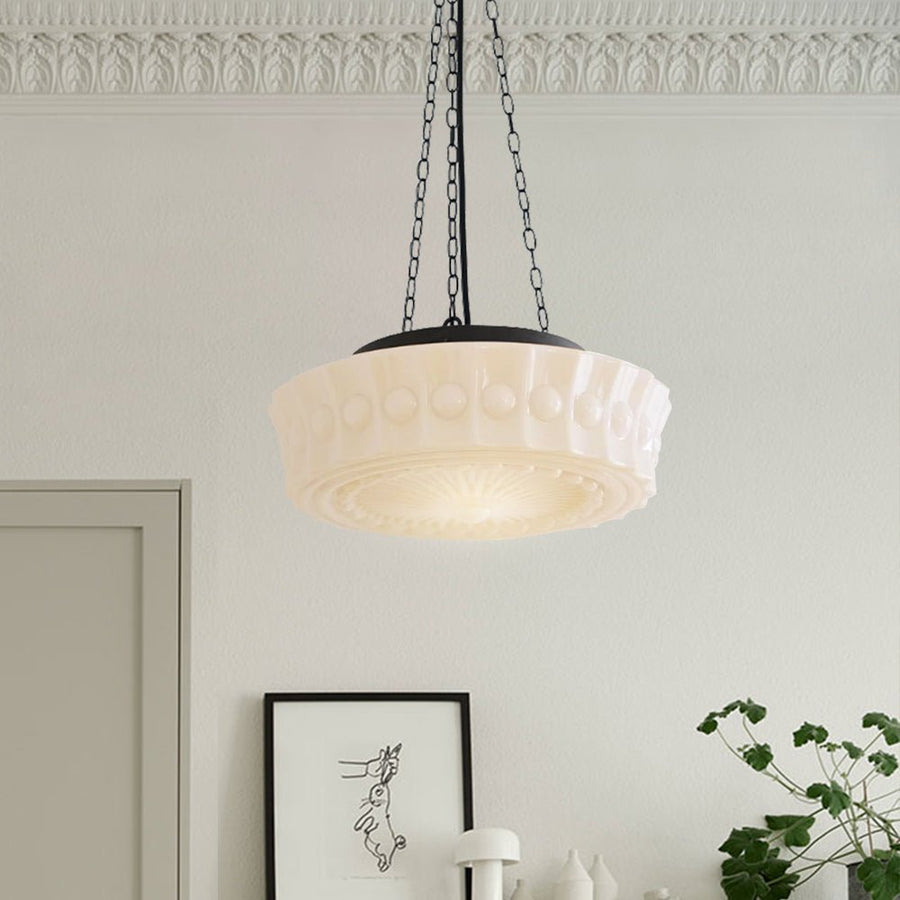 Pendantlightie-Vintage 3-Light Ceramic Shade Schoolhouse Pendant Light-Pendants-Black-