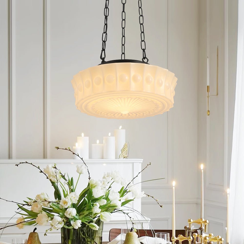 Pendantlightie - Vintage 3 - Light Ceramic Shade Schoolhouse Pendant Light - Pendants - Black -
