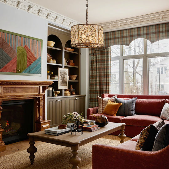 Pendantlightie - Vintage 4 - Light Glam Drum Chandelier With Crystal Accents - Chandeliers - Medium -