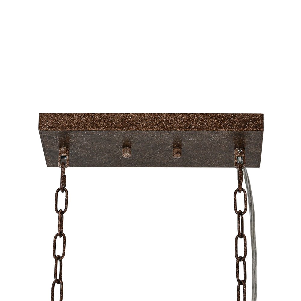 Pendantlightie - Vintage 4 - Light Hollow Frame Island Crystal Rectangle Chandelier - Chandeliers - Rustic -