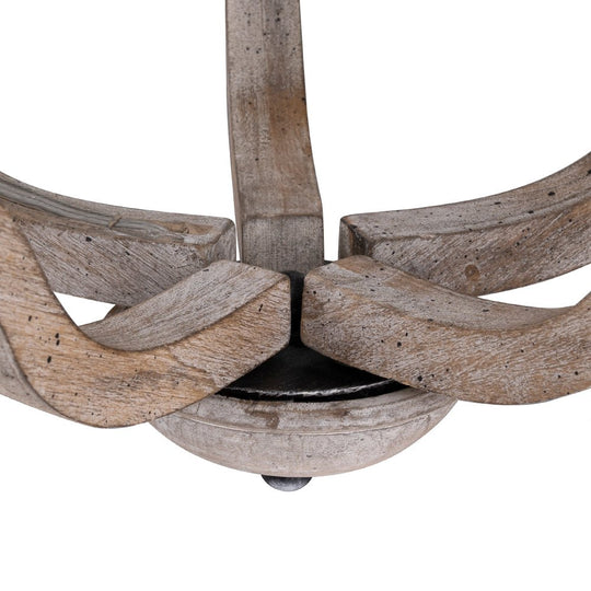 Pendantlightie - Vintage 5 - Light Hemp Rope Candle Style Wooden Chandelier - Chandeliers - 5Lt -