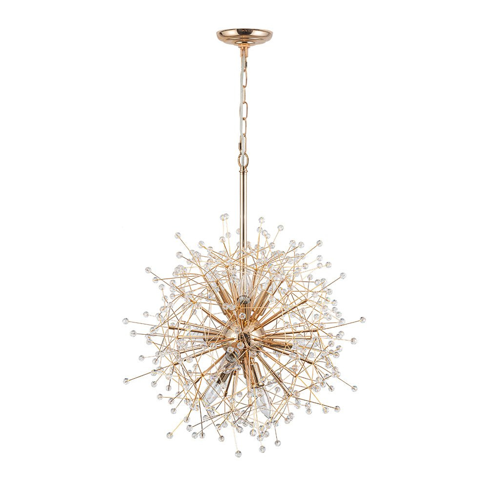 Pendantlightie - Vintage 9 - Light Sputnik Sphere Dandelion Crystal Chandelier - Chandeliers - Gold -