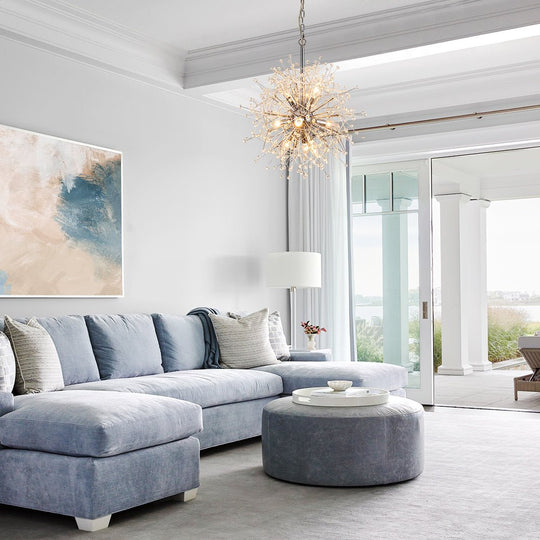 Pendantlightie - Vintage 9 - Light Sputnik Sphere Dandelion Crystal Chandelier - Chandeliers - Gold -