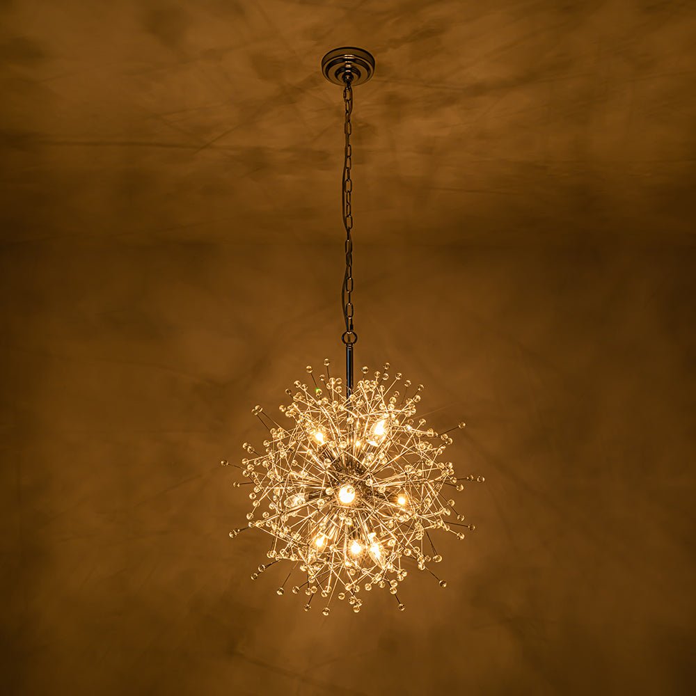 Pendantlightie - Vintage 9 - Light Sputnik Sphere Dandelion Crystal Chandelier - Chandeliers - Gold -