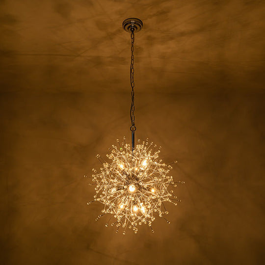 Pendantlightie - Vintage 9 - Light Sputnik Sphere Dandelion Crystal Chandelier - Chandeliers - Gold -