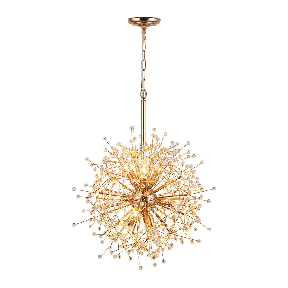 Pendantlightie - Vintage 9 - Light Sputnik Sphere Dandelion Crystal Chandelier - Chandeliers - Gold -