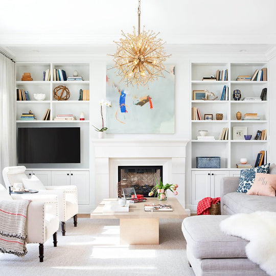 Pendantlightie - Vintage 9 - Light Sputnik Sphere Dandelion Crystal Chandelier - Chandeliers - Gold -