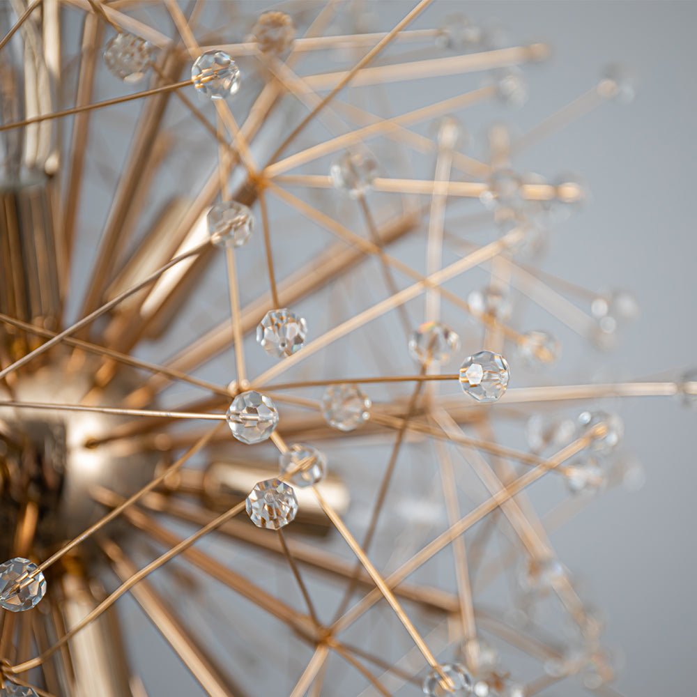 Pendantlightie - Vintage 9 - Light Sputnik Sphere Dandelion Crystal Chandelier - Chandeliers - Gold -
