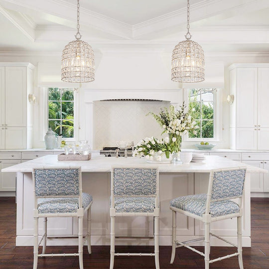 Pendantlightie - Vintage Crystal Accents Birdcage Pendant Light - Pendants - 1 Lt - Nickel