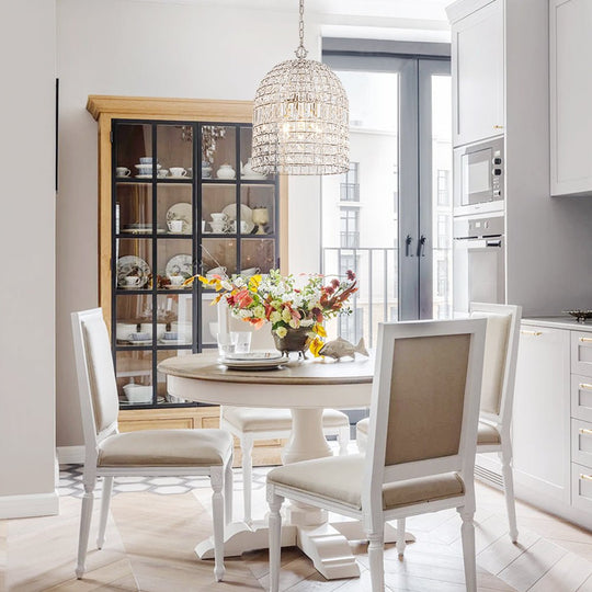 Pendantlightie - Vintage Crystal Accents Birdcage Pendant Light - Pendants - 1 Lt - Nickel