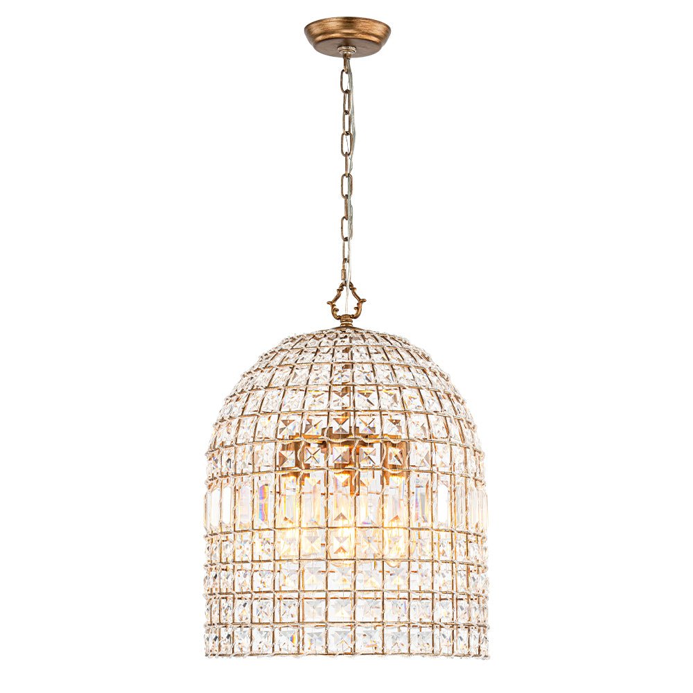 Pendantlightie - Vintage Crystal Accents Birdcage Pendant Light - Pendants - 3Lt -