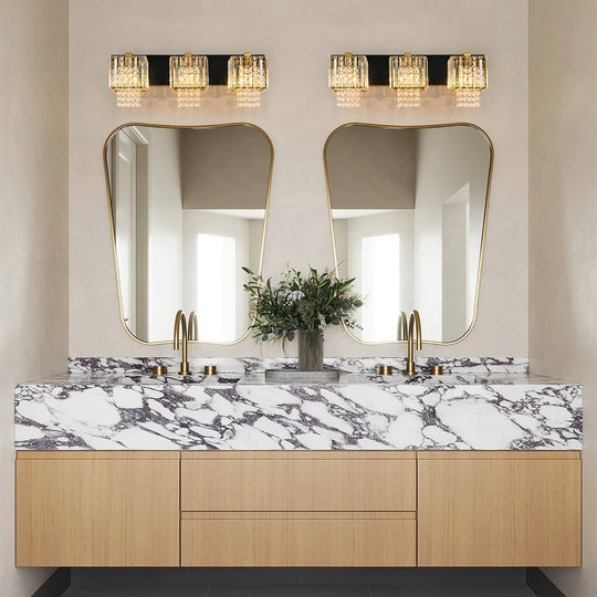 Pendantlightie - Vintage Drop Design Square Crystal Bathroom Wall Light - Wall Light - 5Lt -