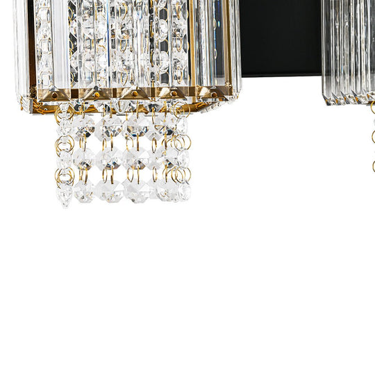 Pendantlightie - Vintage Drop Design Square Crystal Bathroom Wall Light - Wall Light - 5Lt -