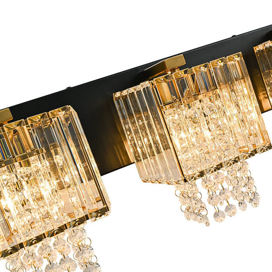 Pendantlightie - Vintage Drop Design Square Crystal Bathroom Wall Light - Wall Light - 5Lt -