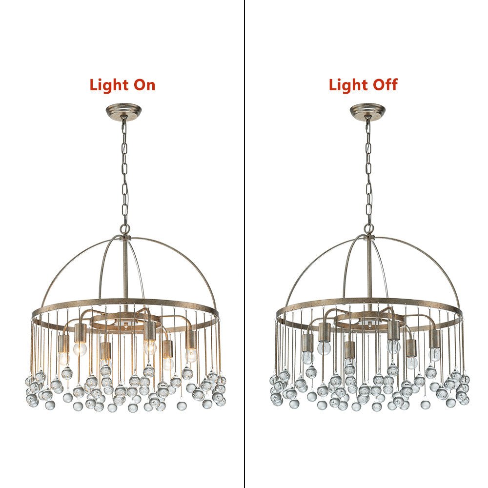 Pendantlightie-Vintage Luxe Glass Crystal Chandelier-Chandeliers--