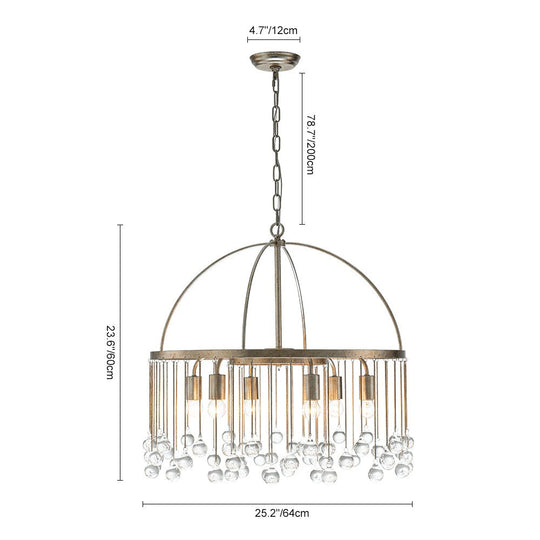 Pendantlightie-Vintage Luxe Glass Crystal Chandelier-Chandeliers--