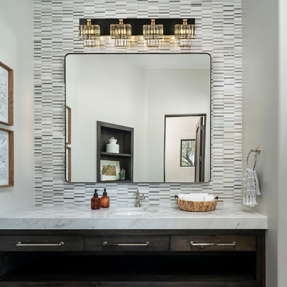 Pendantlightie - Vintage Tiered Square Crystal Bathroom Wall Light - Wall Light - 4Lt -