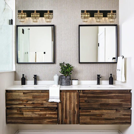 Pendantlightie - Vintage Tiered Square Crystal Bathroom Wall Light - Wall Light - 4Lt -