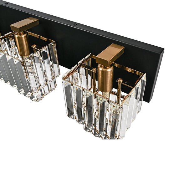 Pendantlightie - Vintage Tiered Square Crystal Bathroom Wall Light - Wall Light - 4Lt -