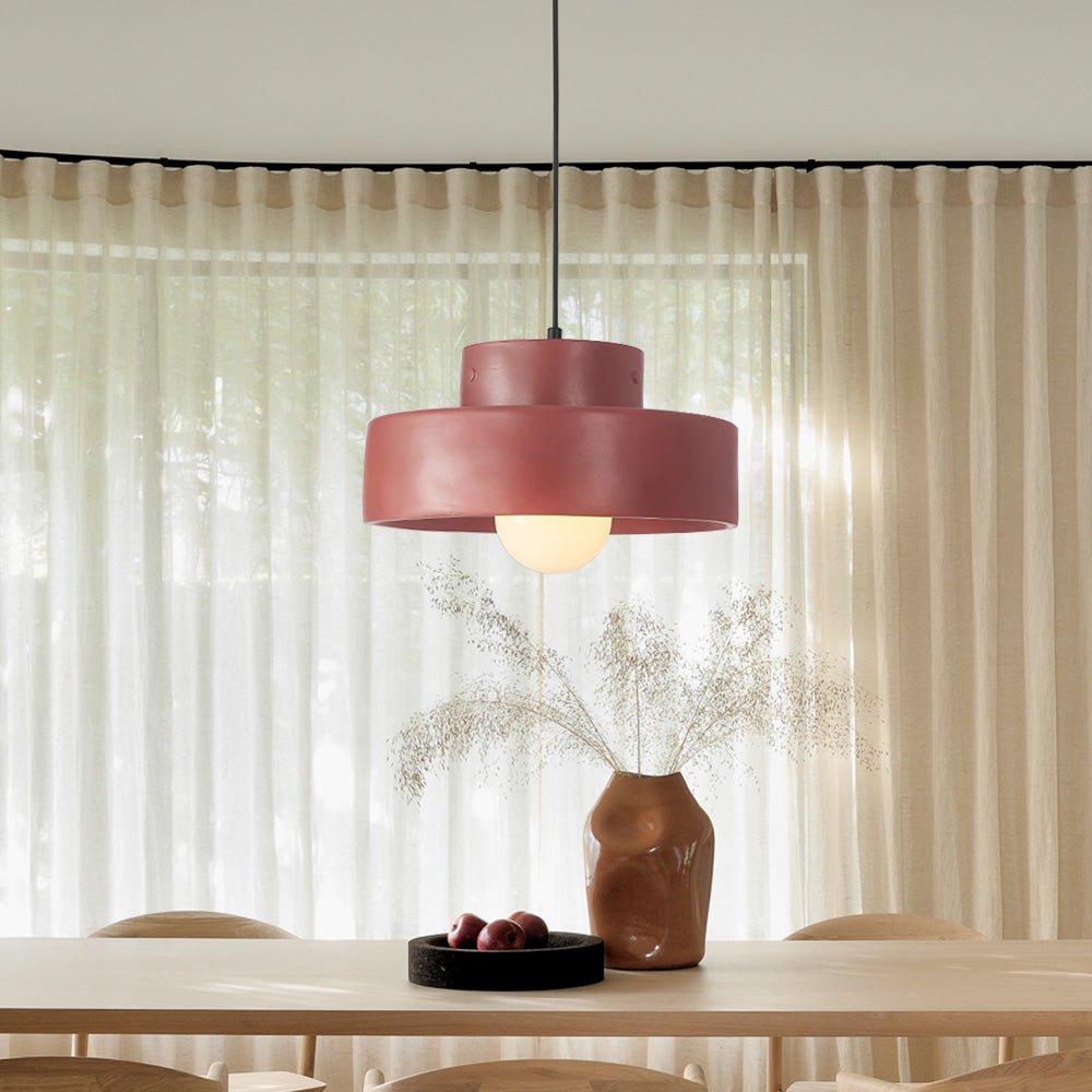 Pendantlightie - Wabi Sabi 1 - Light Resin Cylindrical Pendant For Dining Room Bedside - Pendants - Red -