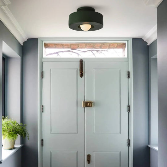 Pendantlightie-Wabi Sabi 1-Light Resin Cylindrical Semi Flush Mount-Semi Flush Mount-Green-