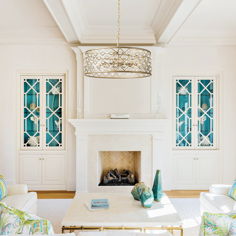 10-Light Glass Ball Drum Chandelier