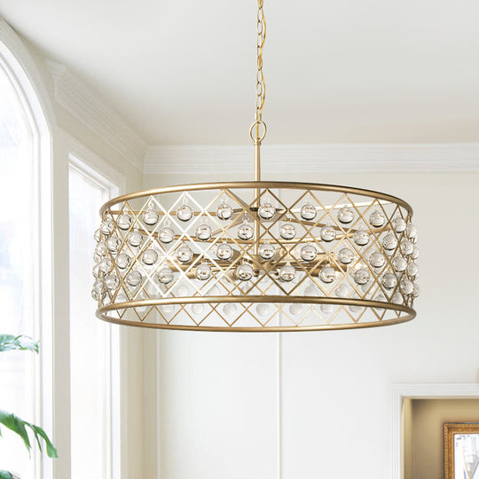 10-Light Glass Ball Drum Chandelier