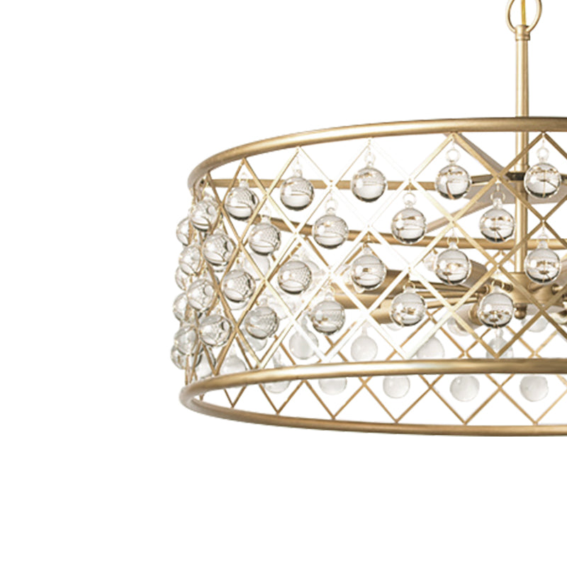 10-Light Glass Ball Drum Chandelier