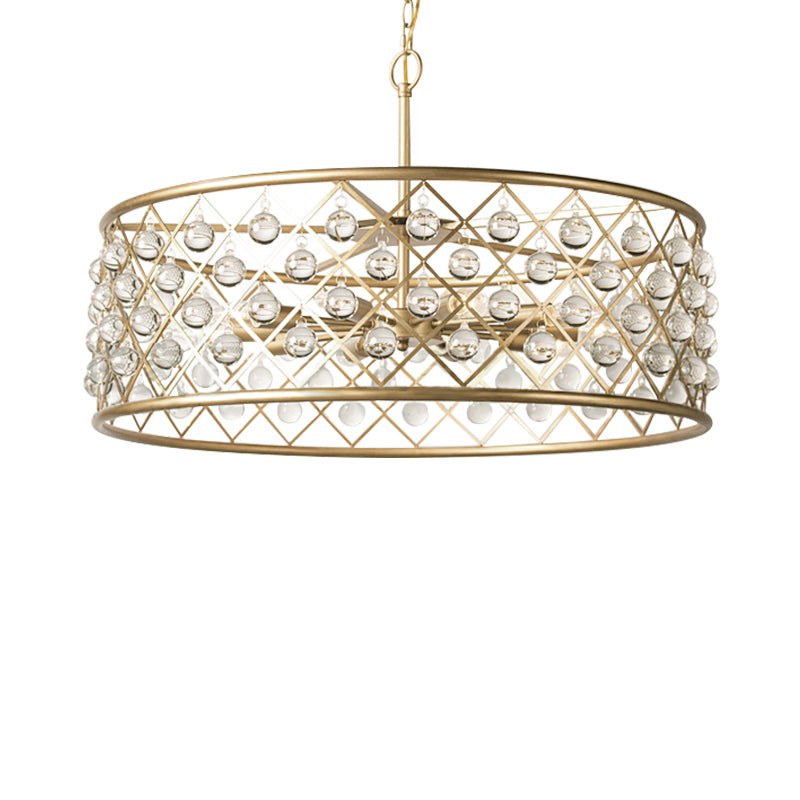 10-Light Glass Ball Drum Chandelier