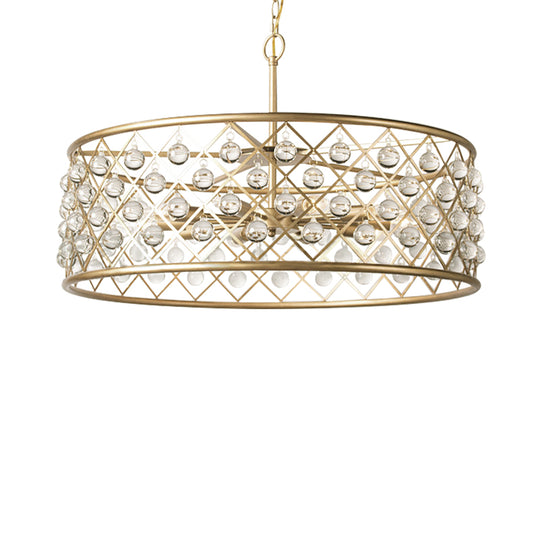 10-Light Glass Ball Drum Chandelier