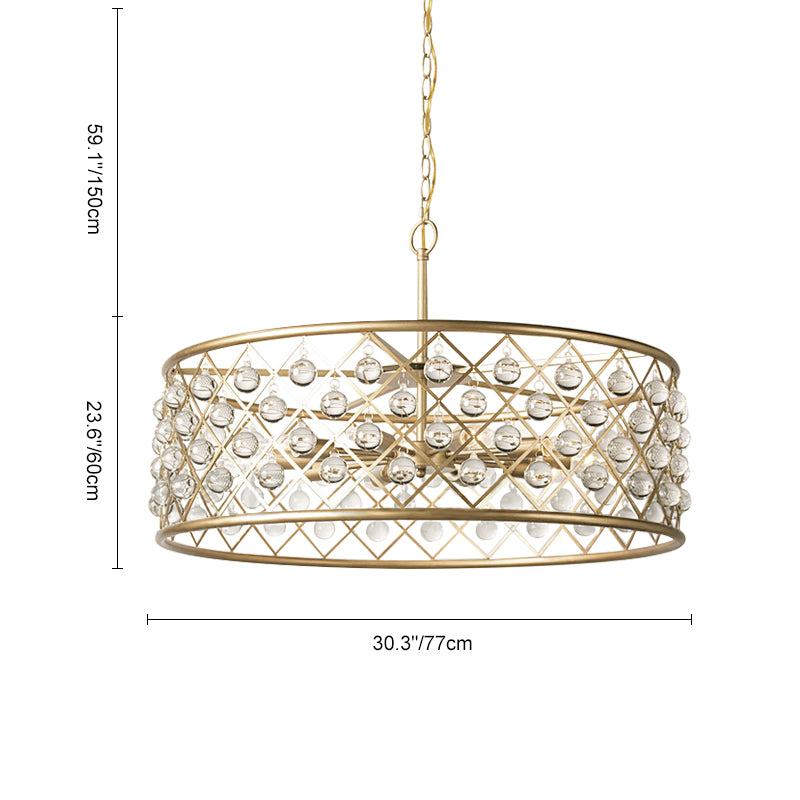 10-Light Glass Ball Drum Chandelier