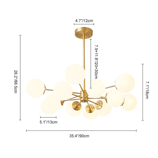 12-Light Mid-Century Bubble Sputnik Chandelier