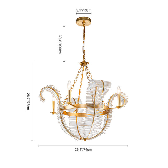 4-Light Luxury Palm Chandelier