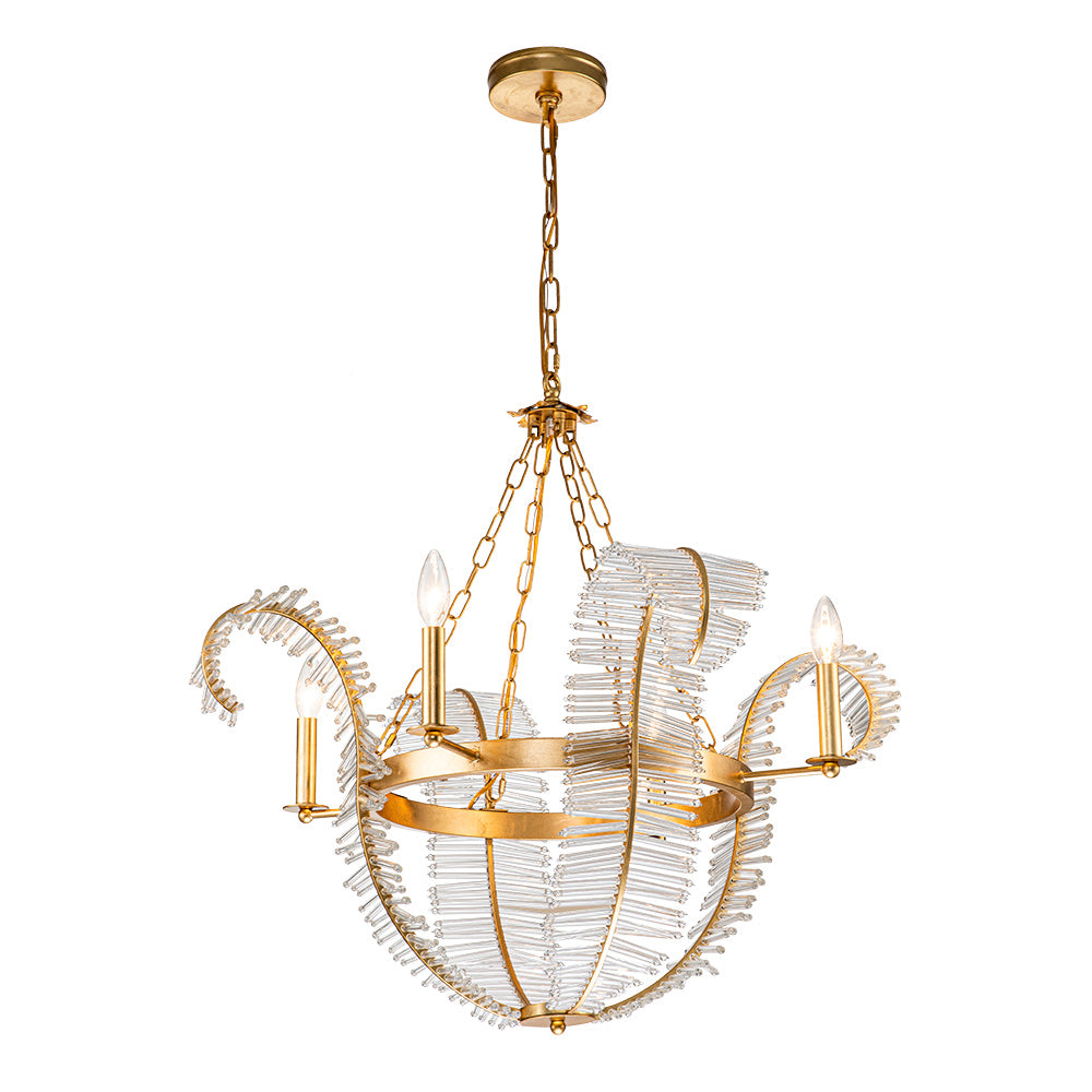 4-Light Luxury Palm Chandelier