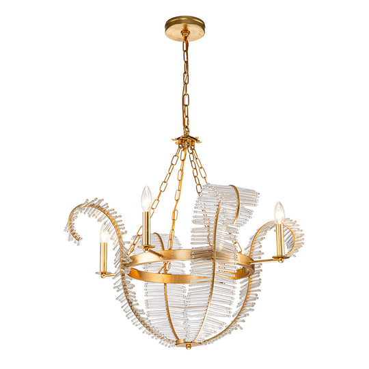 4-Light Luxury Palm Chandelier