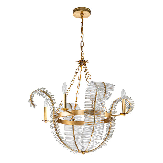 4-Light Luxury Palm Chandelier