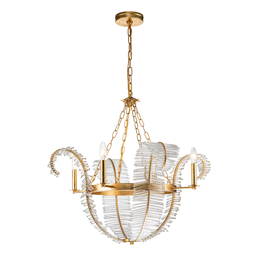4-Light Luxury Palm Chandelier