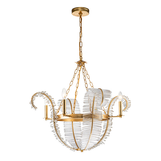 4-Light Luxury Palm Chandelier