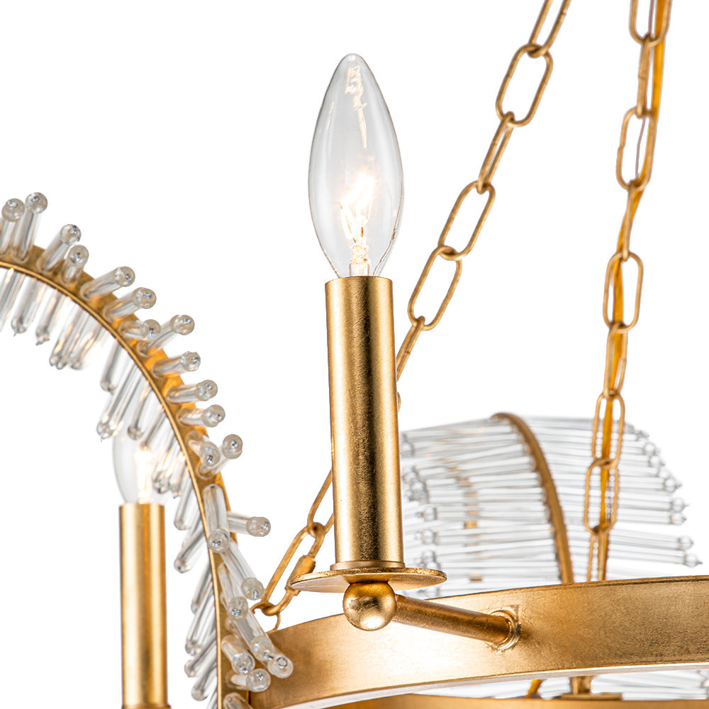 4-Light Luxury Palm Chandelier