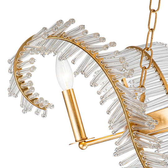4-Light Luxury Palm Chandelier