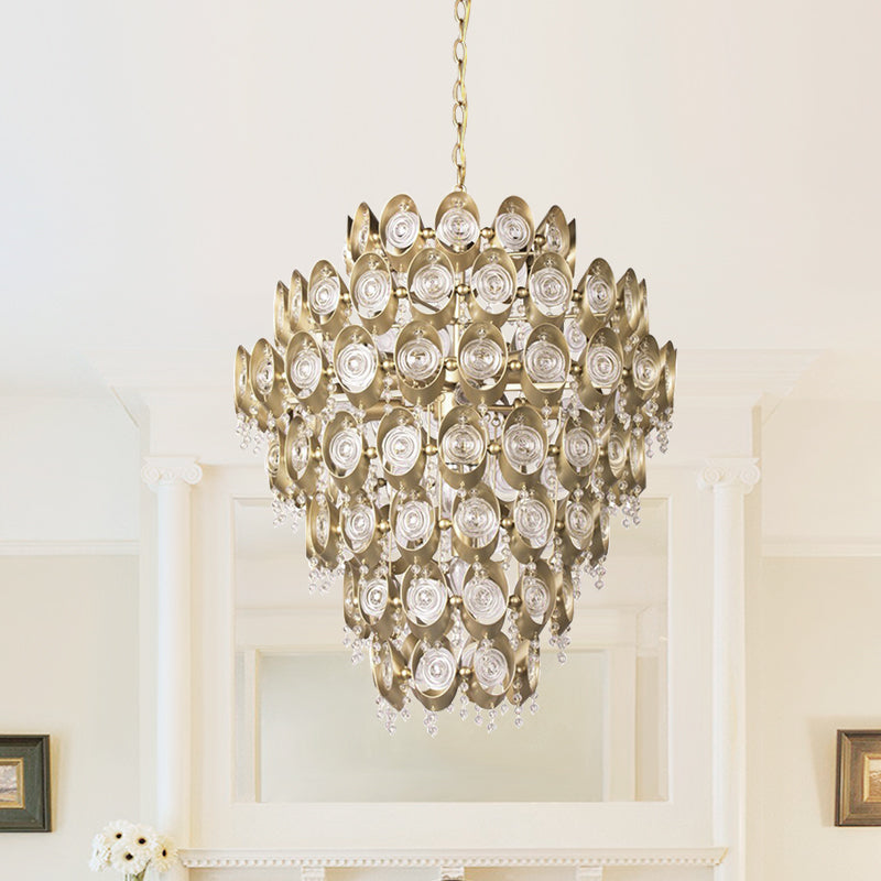 12-Light Luxury Antiqued Crystal Chandelier